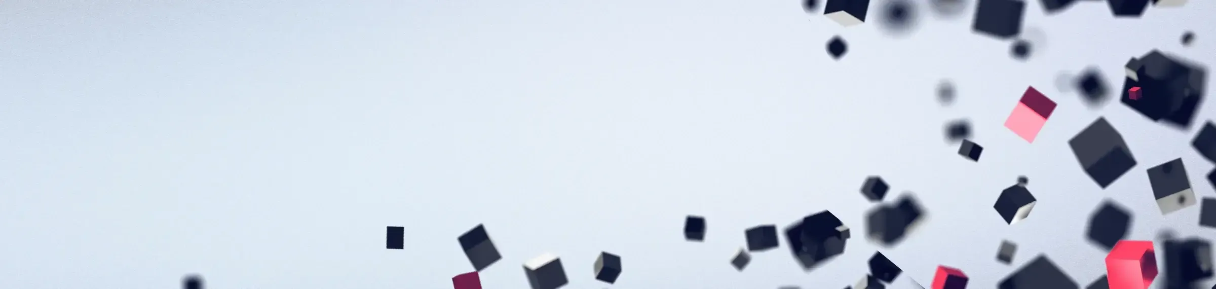 floating black and red cubes