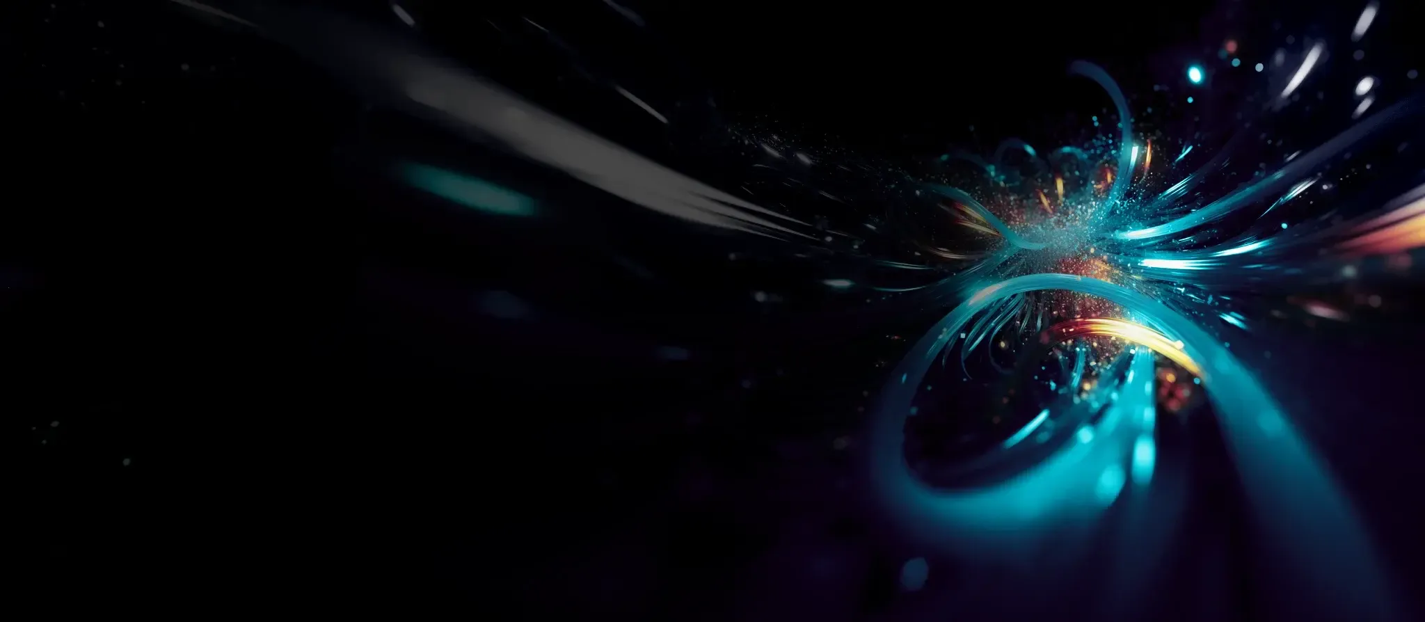 Swirly blurred blue lights