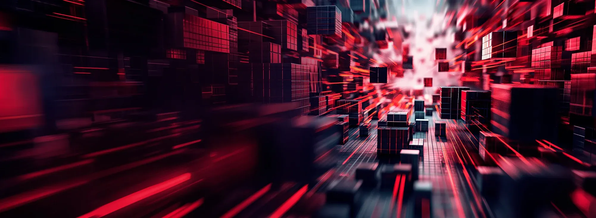 zooming red cubes