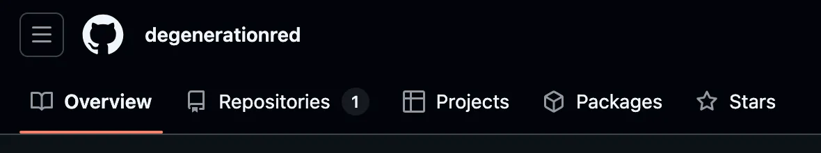 a single repository is listed under the user account.