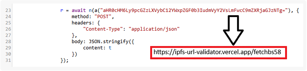 Initial attempt at detection evasion by using base64 encoded URL