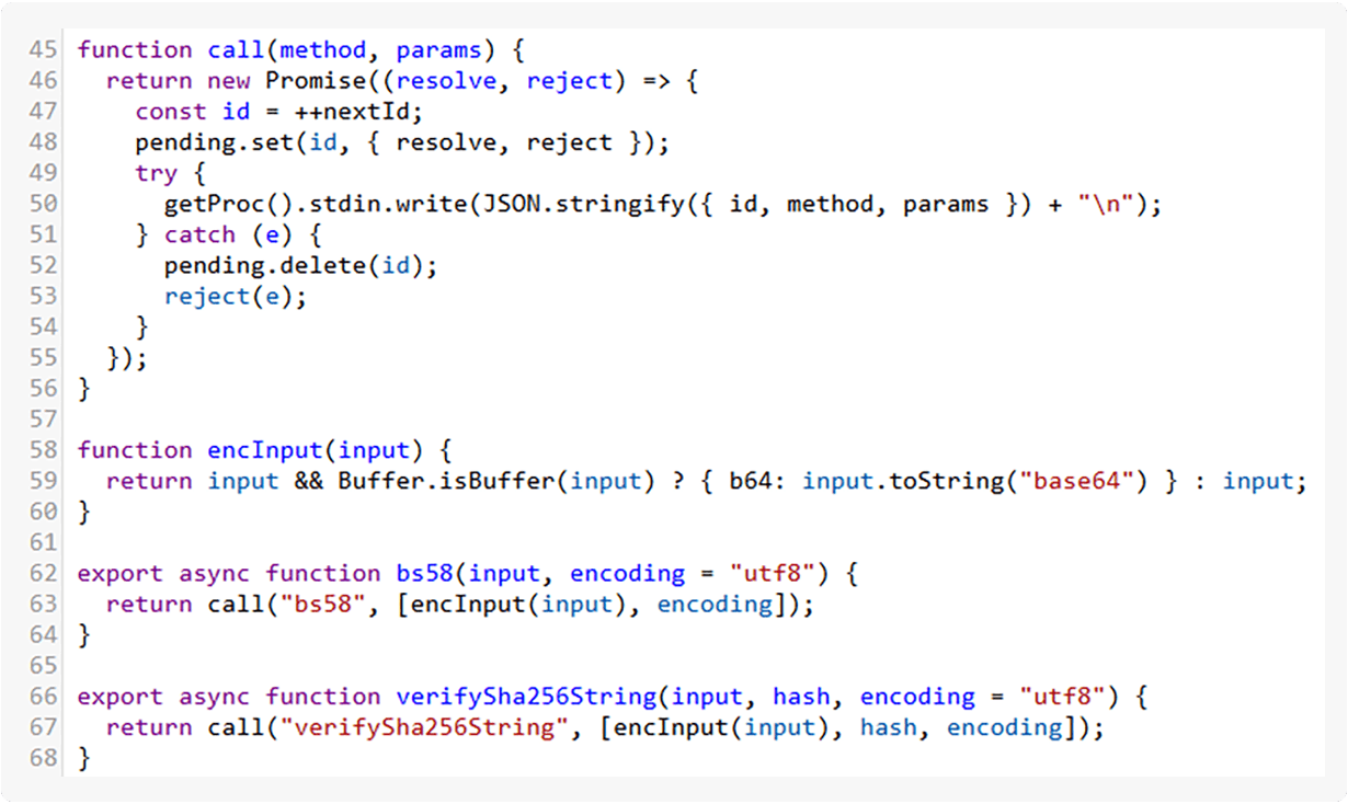 Spawning the process and setting up the communication with it