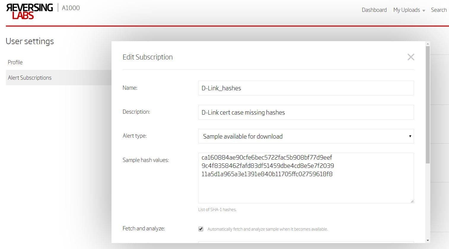 A1000 edit subscription