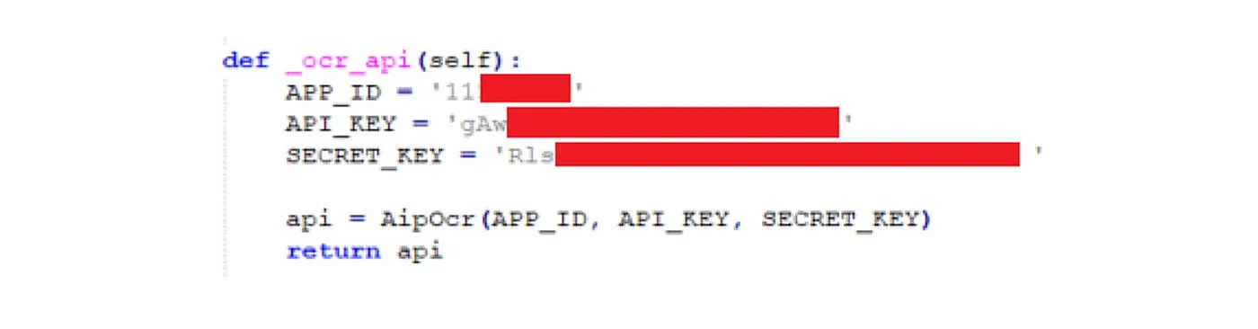 Baidu AI platform credentials leaked from mi package