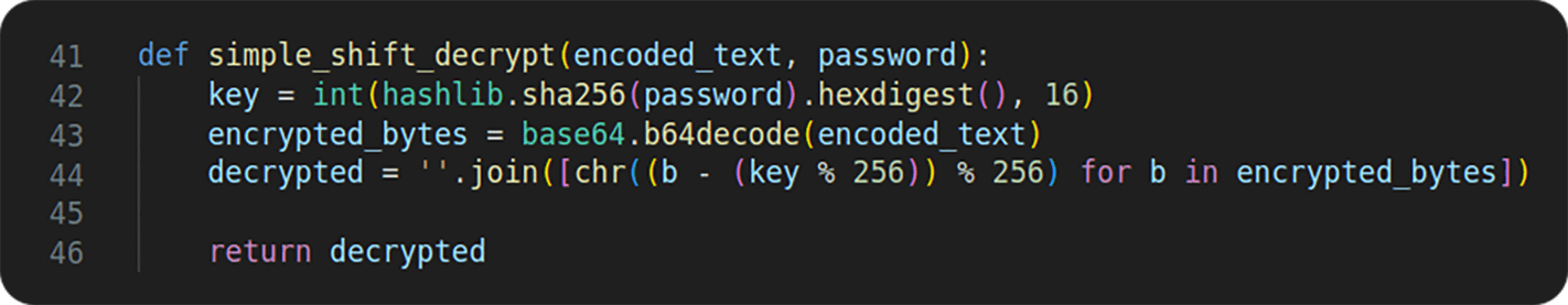 Decryption function used in PyPI package