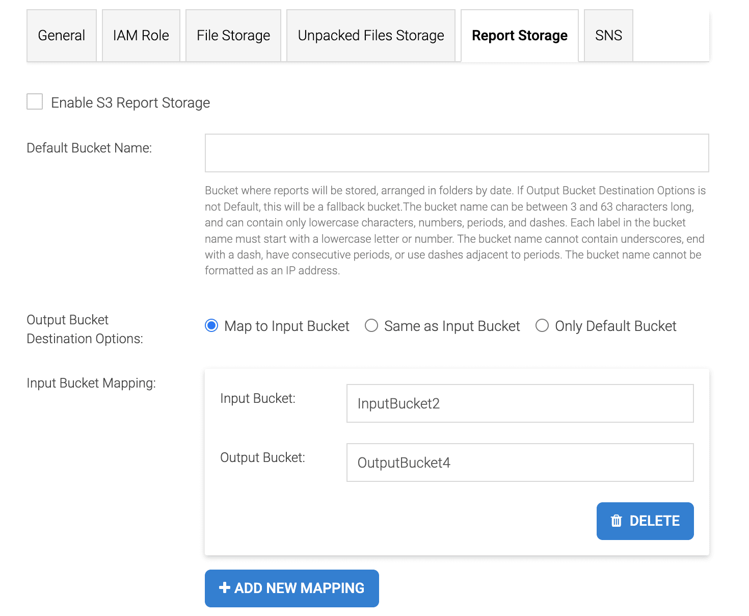 report storage options for AWS and S3-compatible storage