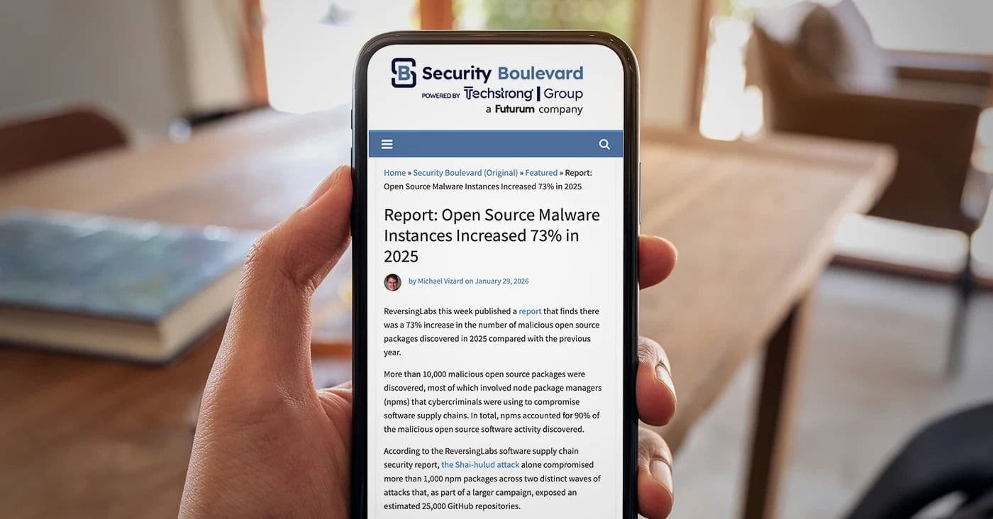 Security Boulevard	Report: Open Source Malware Instances Increased 73% in 2025