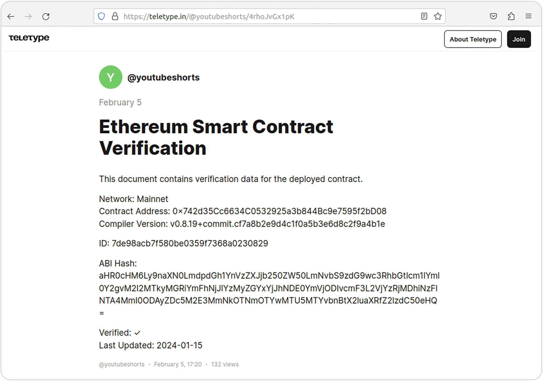 Web3 contract containing final stage URL and a key