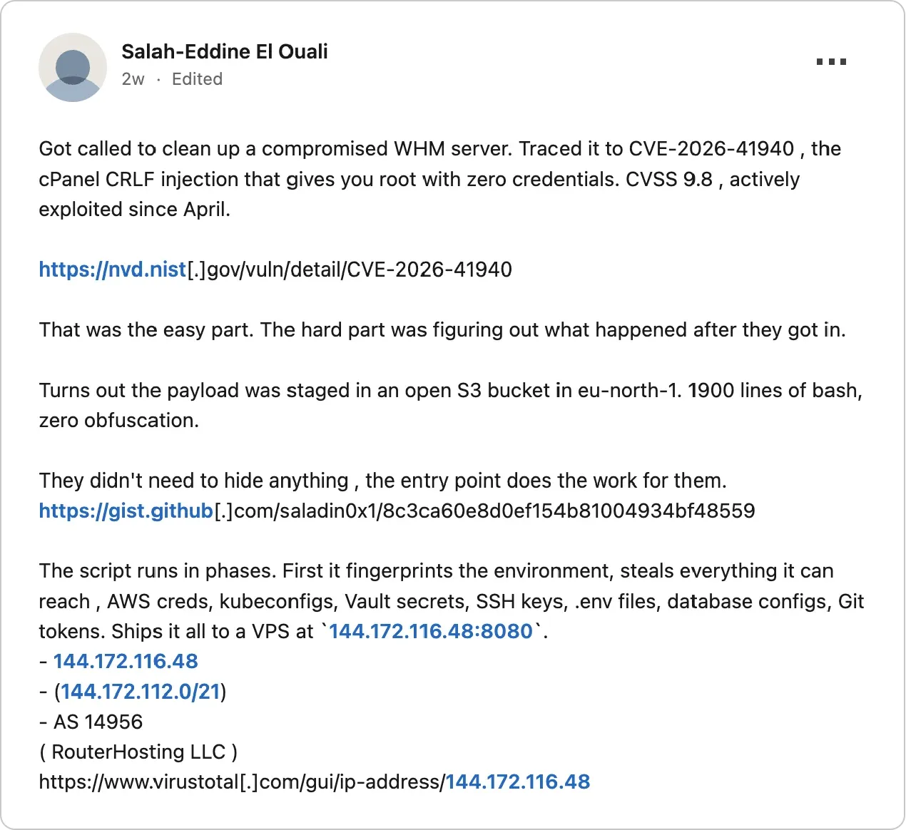 Reporting on LinkedIn about related campaign