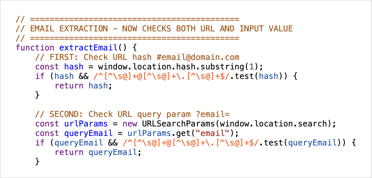 extractEmail function in JavaScript.