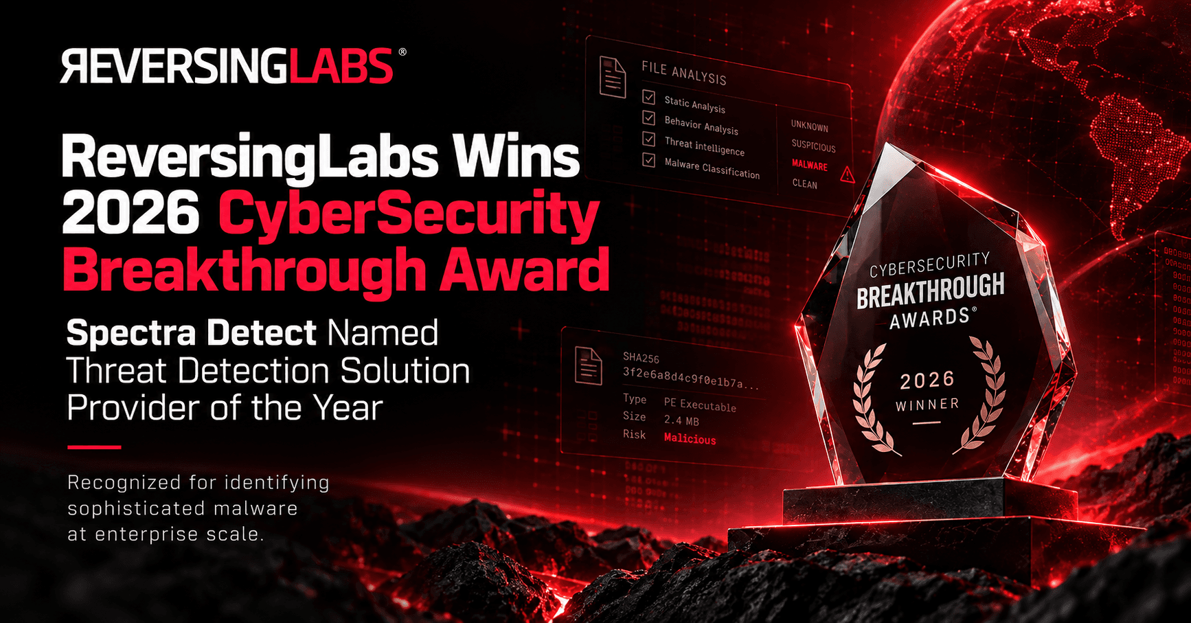 ReversingLabs Cybersecurity Breakthrough Award 