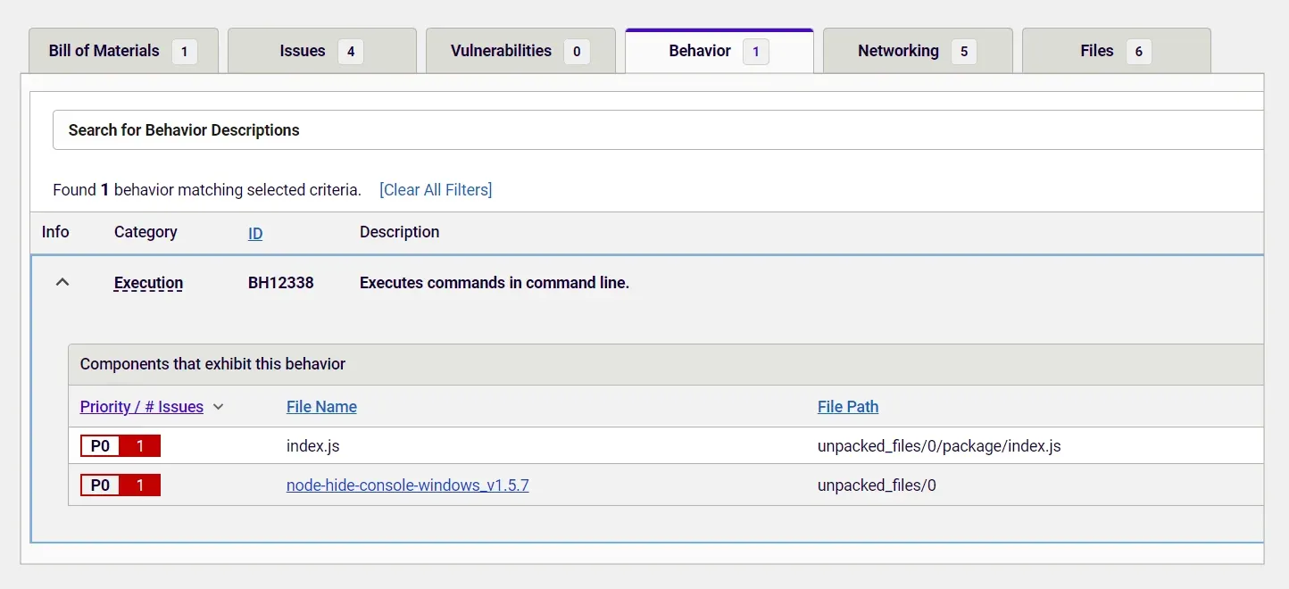 behavior indicators of node-hide-console-windows