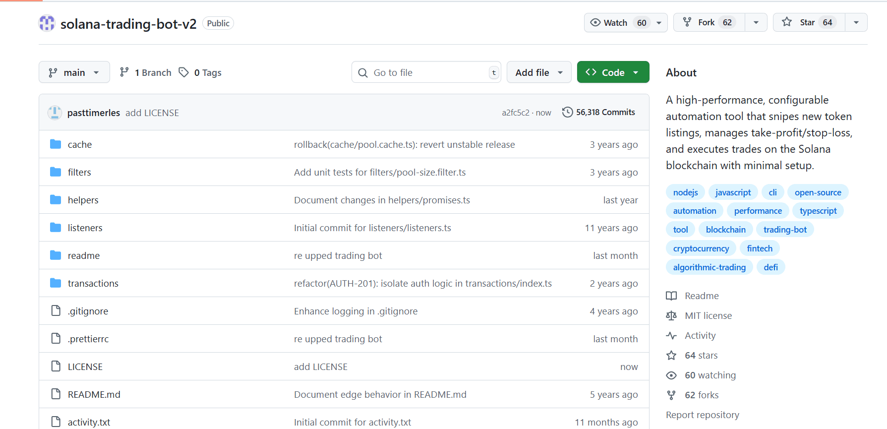 Fake GitHub repository solana-trading-bot-v2