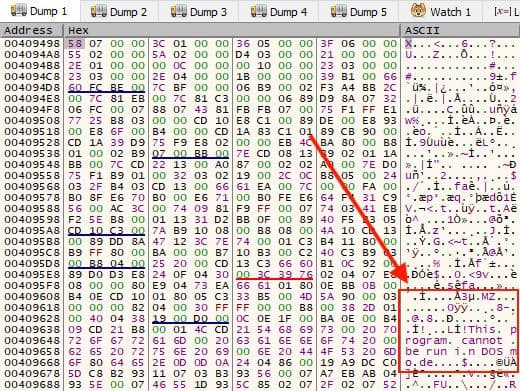 Decoded Data with PE File Starting to Appear
