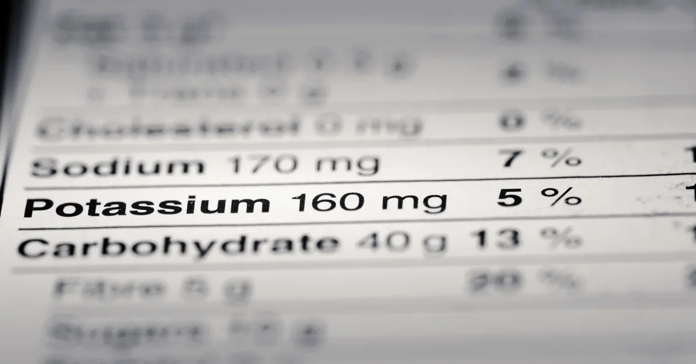 nutrition label