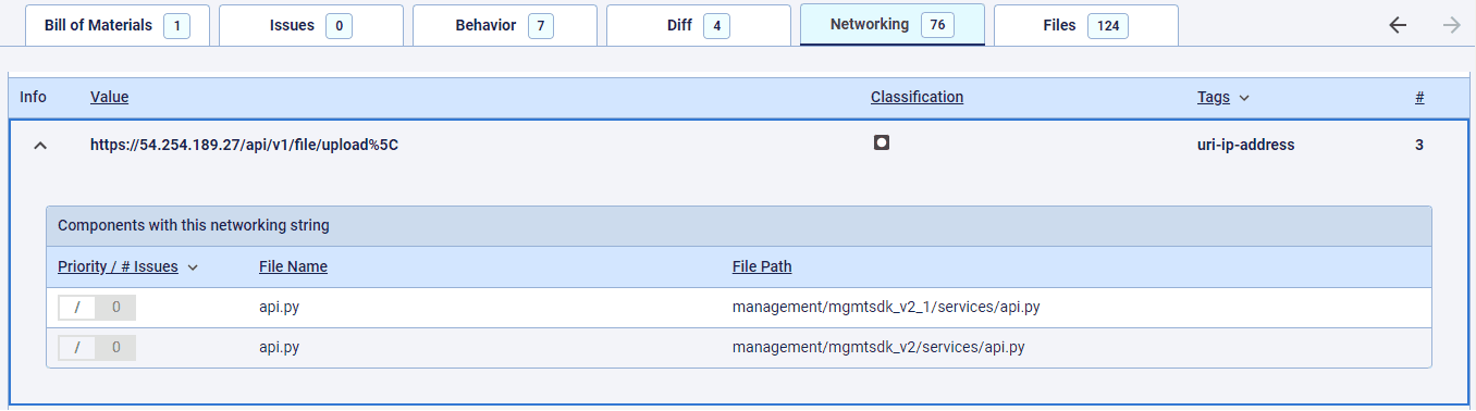 Data exfiltration URL from api.py files