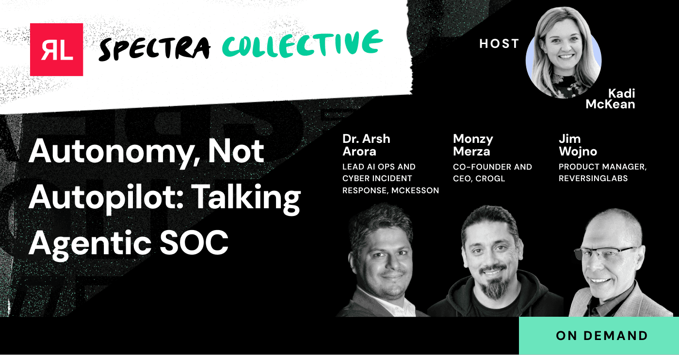 Promotional banner for the RL Spectra Collective webinar Autonomy, Not Autopilot: Talking Agentic SOC.