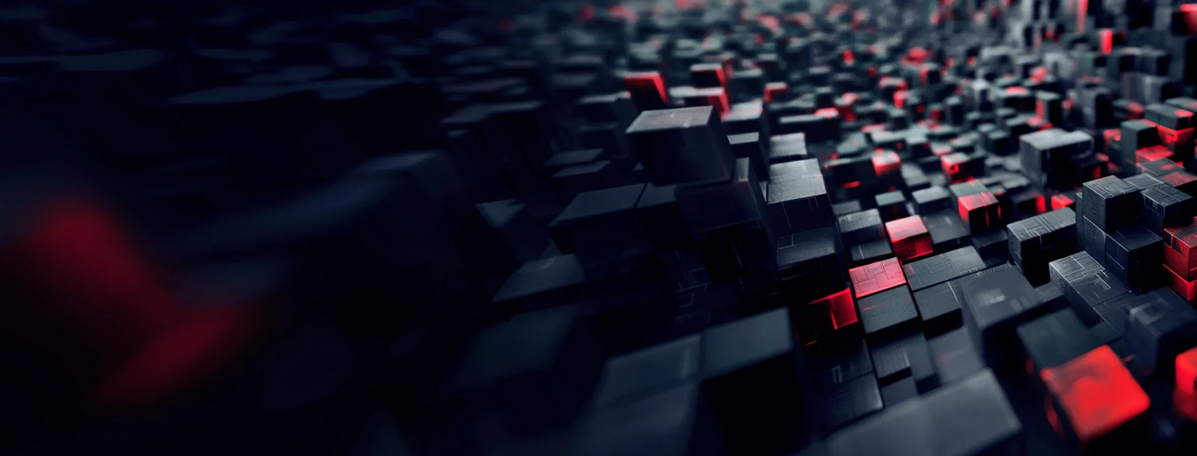 black and red cubes at uneven levels
