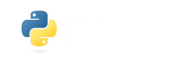 python logo white text