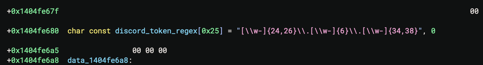 Regular expression for matching Discord tokens
