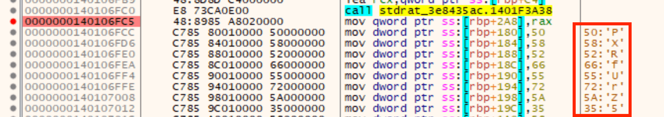 Encrypted Discord token obfuscated as a stack string