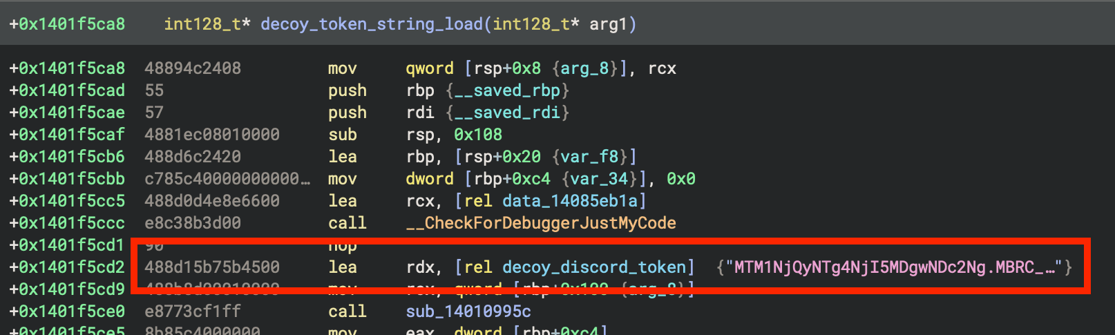 Decoy Discord token string