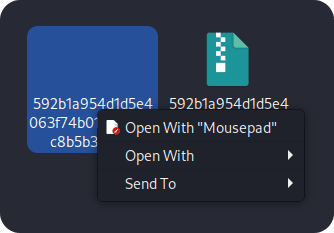 right clicking the extracted file to open the file with a specific program.