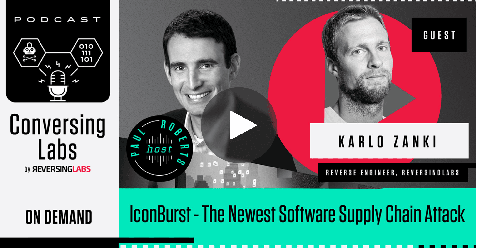 iconburst the newest software supply chain attack podcast title card