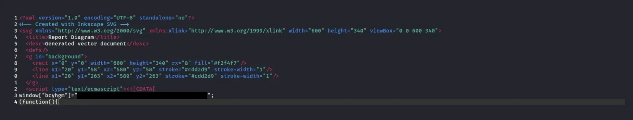 screenshot of the first portion of a redirector SVG