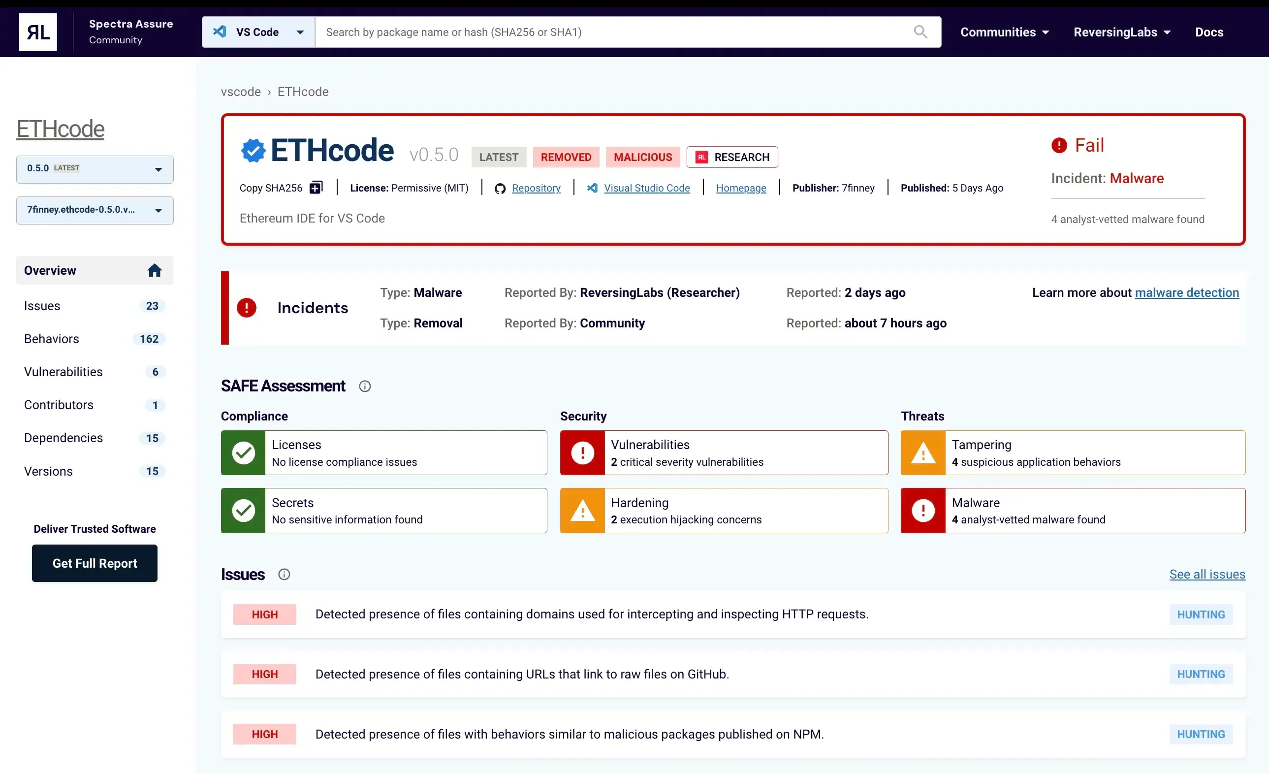 Devs: Vet Your VS Code Plugins with Spectra Assure Community | ReversingLabs