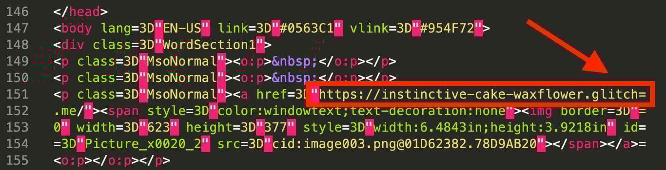 URL Indicator Split Across Two Lines
