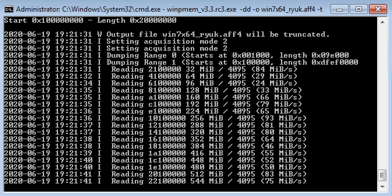 WinPmem Collecting Memory in AFF4 Format