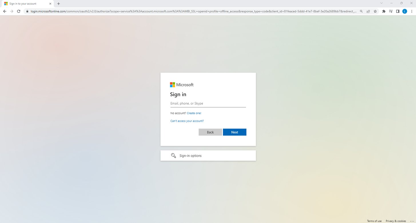 Real Microsoft login form