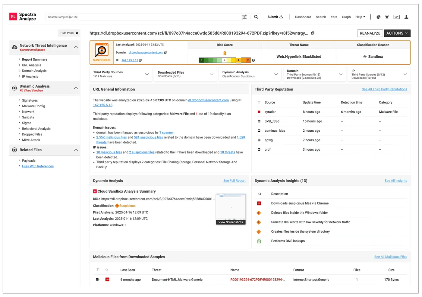 URL Summary Page