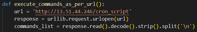 Code responsible for downloading cron_script file