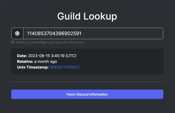 Guild creation timestamp