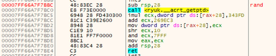 Figure 4: Disassembled rand Function