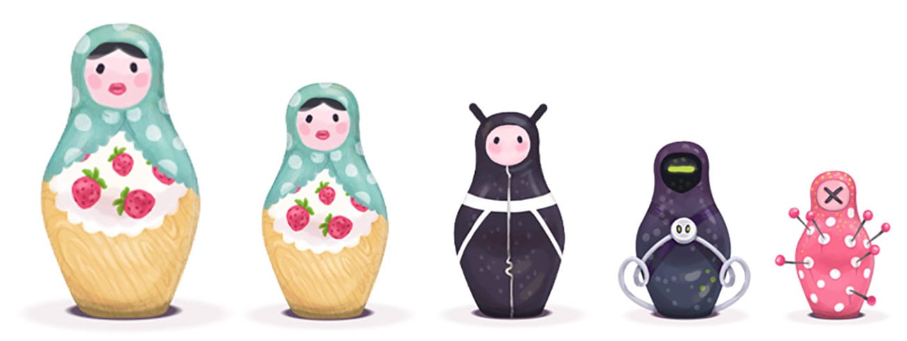 Objects are made of matryoshka-like layers of structured code and data.