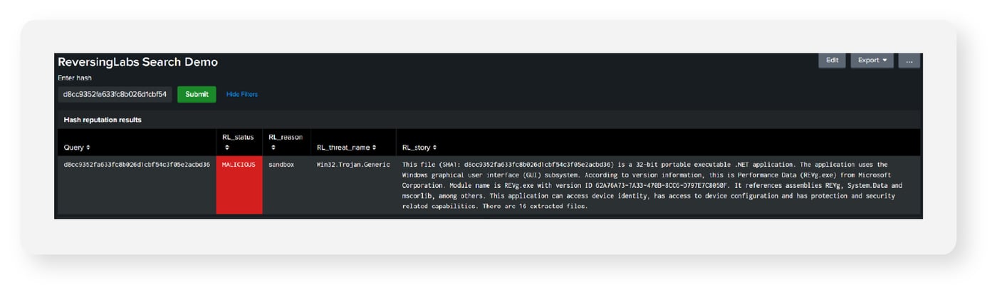 sample of results for the query