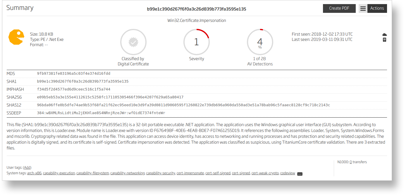 Figure 5) - Suspicious .NET sample