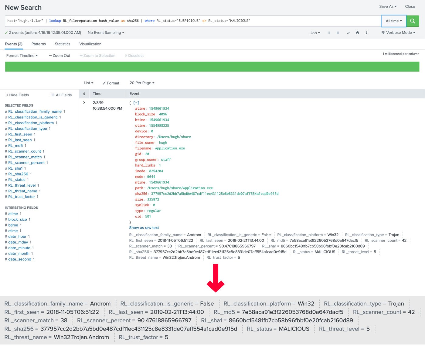 Real-time Malware Intelligence Delivered into a SIEM (in this example - Splunk)