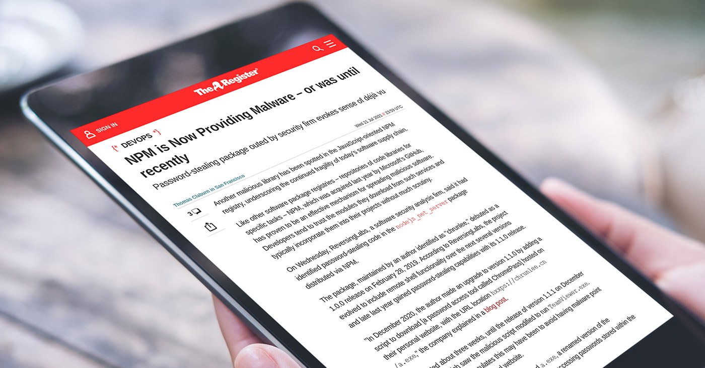 NPM is Now Providing Malware – or was until recently