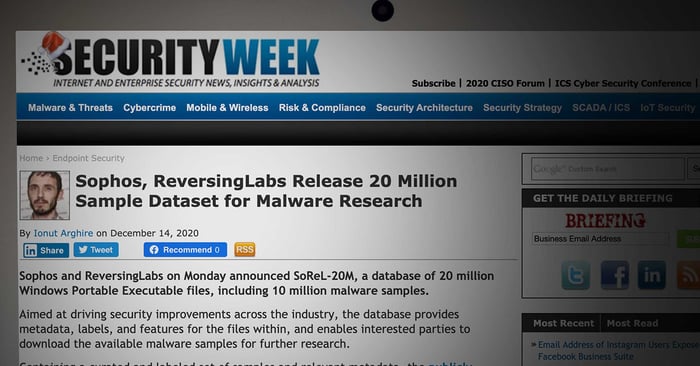 Sophos, ReversingLabs Release 20 Million Sample Dataset for Malware Researc