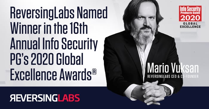 ReversingLabs Named Winner in the 16th Annual Info Security PG’s 2020 Global Excellence Awards