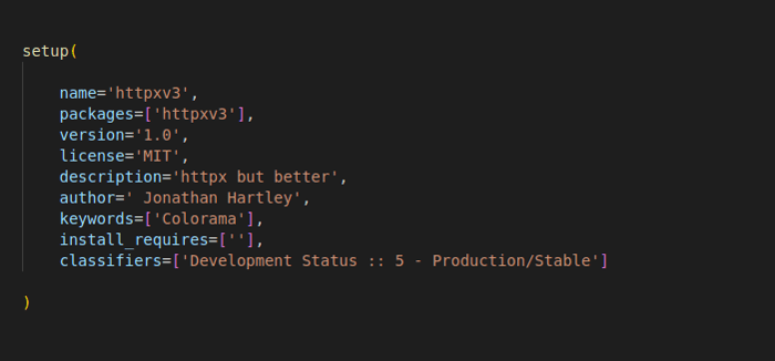 Figure 4: fabricated package description on malicious PyPi HTTP package.