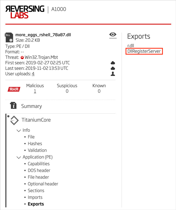 Figure 1: DllRegisterServer Export